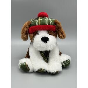 Gentle Treasures St Jude Quinn White & Brown Dog Plush 12” Stuffed Animal